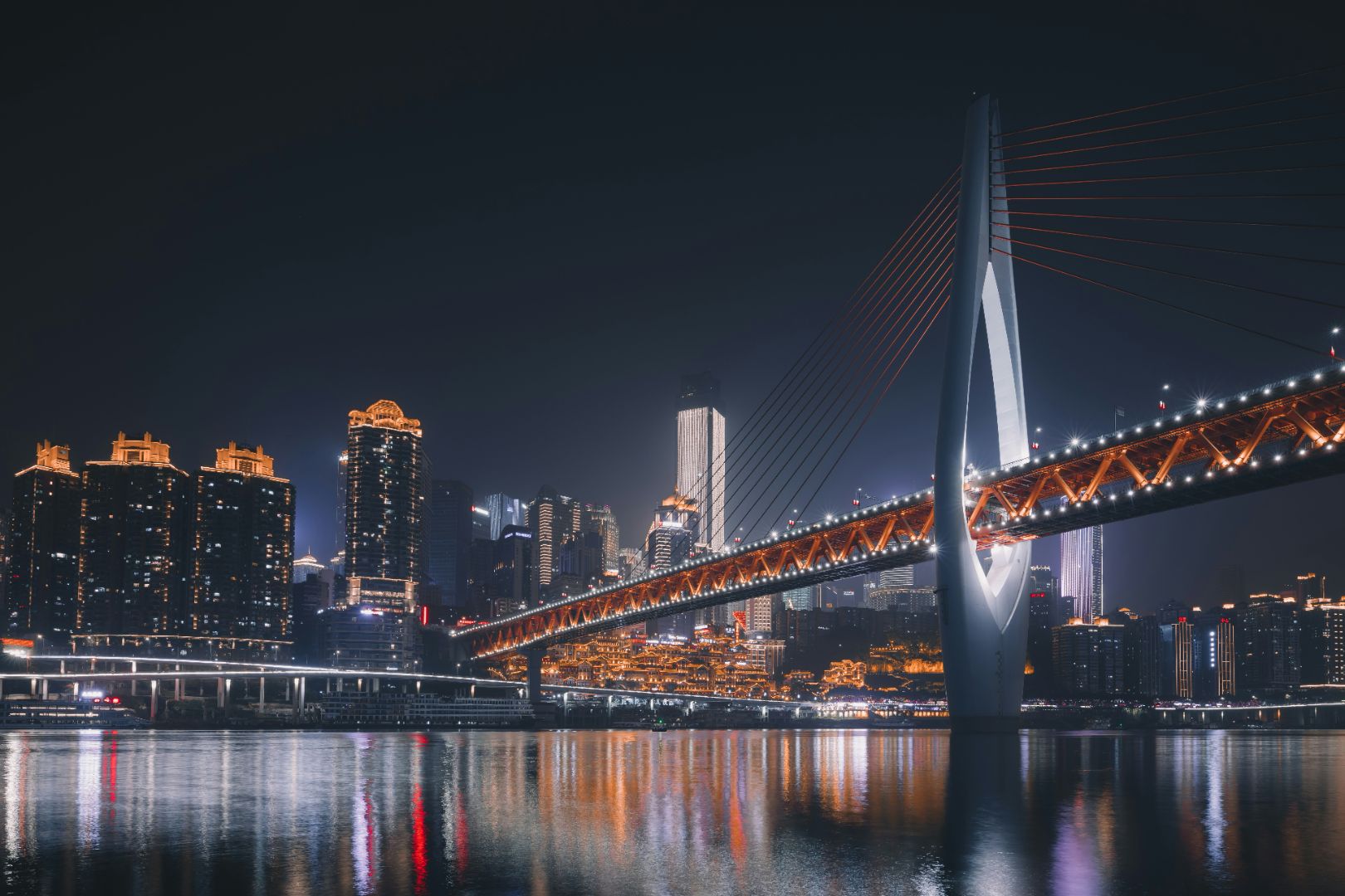 Shanghai skyline at night